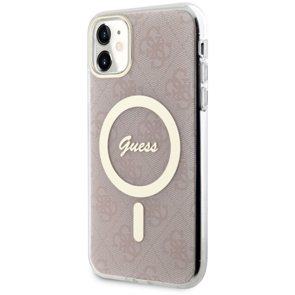 Kryt Guess GUHMN61H4STP Apple iPhone 11 pink hardcase 4G MagSafe