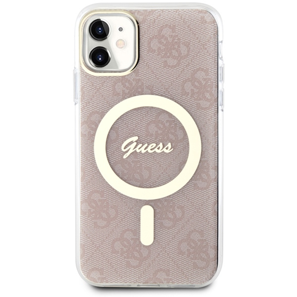 Kryt Guess GUHMN61H4STP Apple iPhone 11 pink hardcase 4G MagSafe