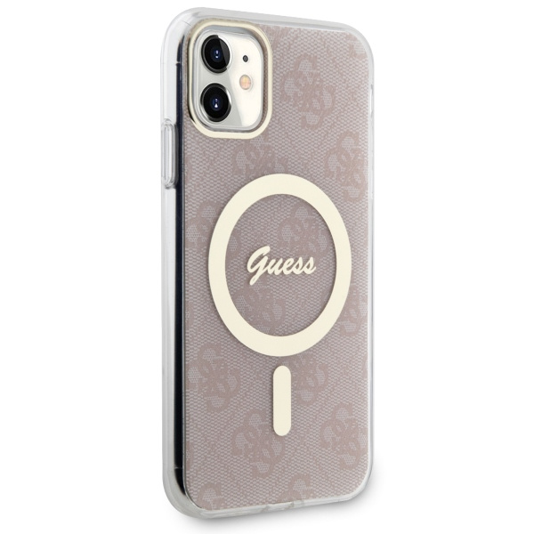 Kryt Guess GUHMN61H4STP Apple iPhone 11 pink hardcase 4G MagSafe