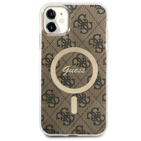 Kryt Guess GUHMN61H4STW Apple iPhone 11 brown hardcase 4G MagSafe