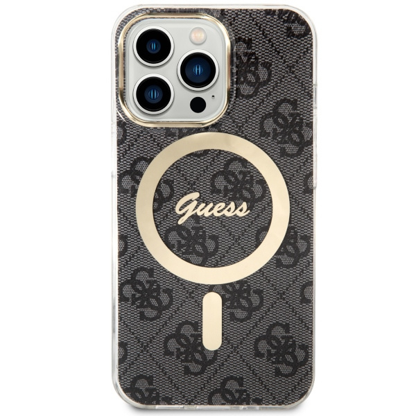Kryt Guess GUHMP13LH4STK Apple iPhone 13 Pro black hardcase 4G MagSafe