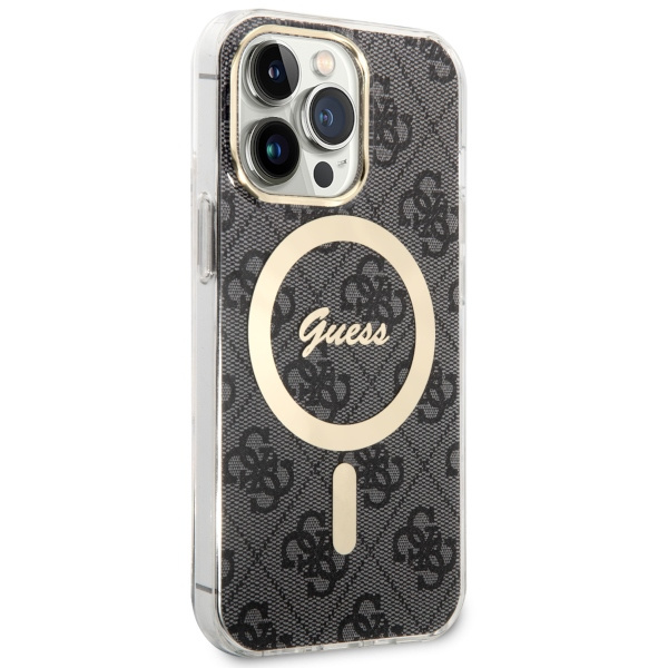 Kryt Guess GUHMP13LH4STK Apple iPhone 13 Pro black hardcase 4G MagSafe