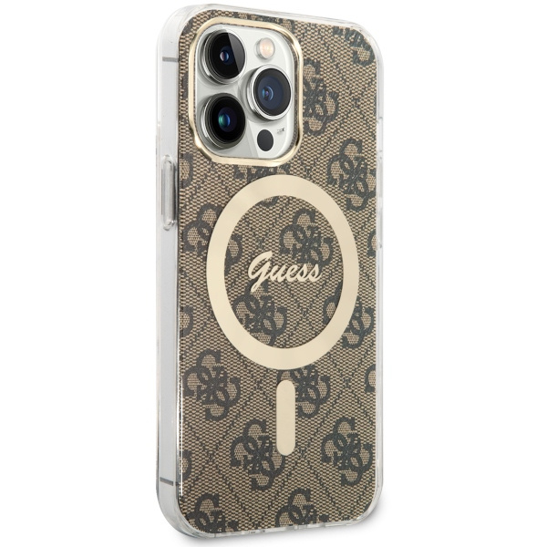 Kryt Guess GUHMP13LH4STW Apple iPhone 13 Pro brown hardcase 4G MagSafe