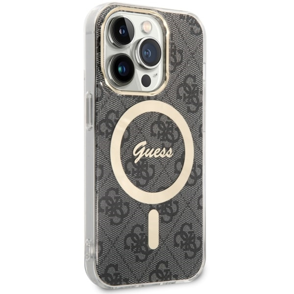 Kryt Guess GUHMP14LH4STK Apple iPhone 14 Pro black hardcase 4G MagSafe