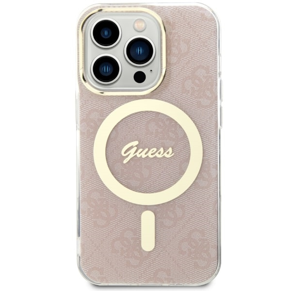 Kryt Guess GUHMP14LH4STP Apple iPhone 14 Pro pink hardcase 4G MagSafe