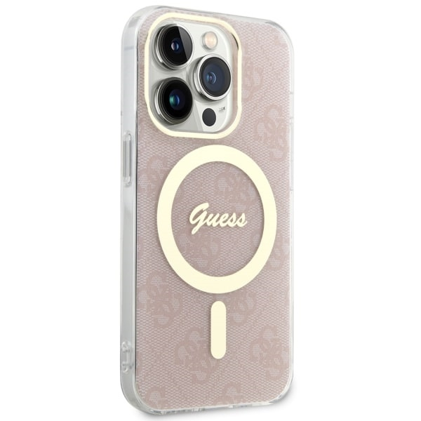 Kryt Guess GUHMP14LH4STP Apple iPhone 14 Pro pink hardcase 4G MagSafe