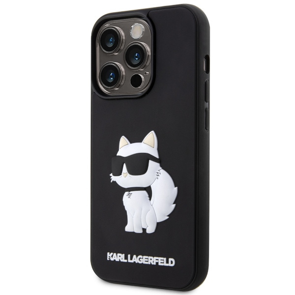 Kryt Karl Lagerfeld KLHCP14X3DRKHNK Apple iPhone 14 Pro Max black hardcase Rubber Choupette 3D