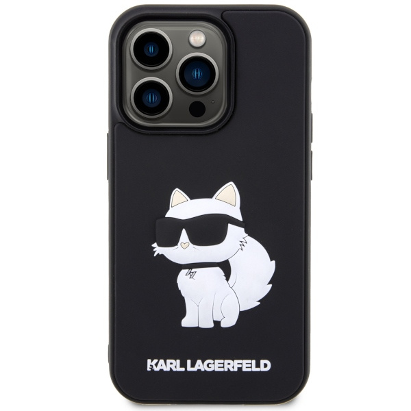 Kryt Karl Lagerfeld KLHCP14X3DRKHNK Apple iPhone 14 Pro Max black hardcase Rubber Choupette 3D