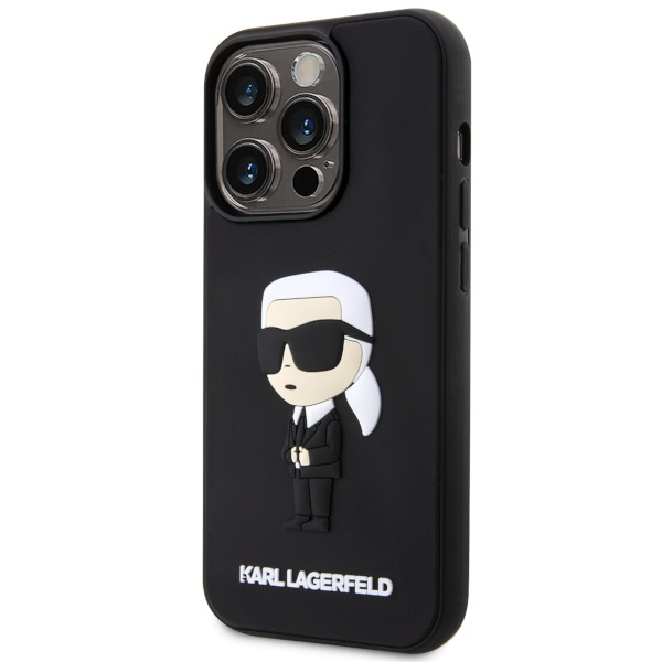Kryt Karl Lagerfeld KLHCP14X3DRKINK Apple iPhone 14 Pro Max black hardcase Rubber Ikonik 3D