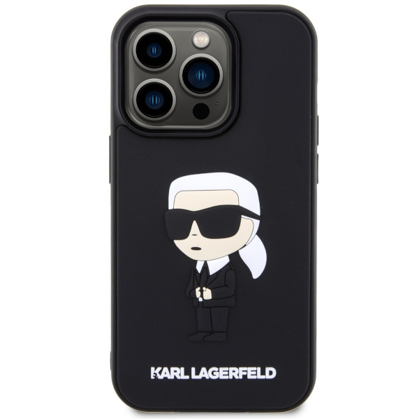 Kryt Karl Lagerfeld KLHCP14X3DRKINK Apple iPhone 14 Pro Max black hardcase Rubber Ikonik 3D
