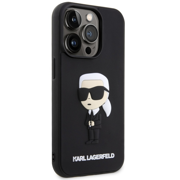 Kryt Karl Lagerfeld KLHCP14X3DRKINK Apple iPhone 14 Pro Max black hardcase Rubber Ikonik 3D