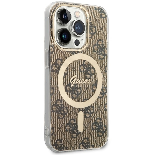 Kryt Guess GUHMP14LH4STW Apple iPhone 14 Pro brown hardcase 4G MagSafe