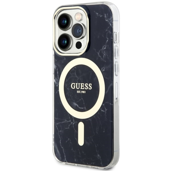 Kryt Guess GUHMP14LPCUMAK Apple iPhone 14 Pro black/black hardcase Marble MagSafe