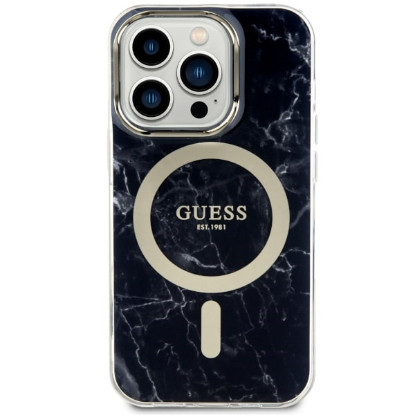 Kryt Guess GUHMP14LPCUMAK Apple iPhone 14 Pro black/black hardcase Marble MagSafe