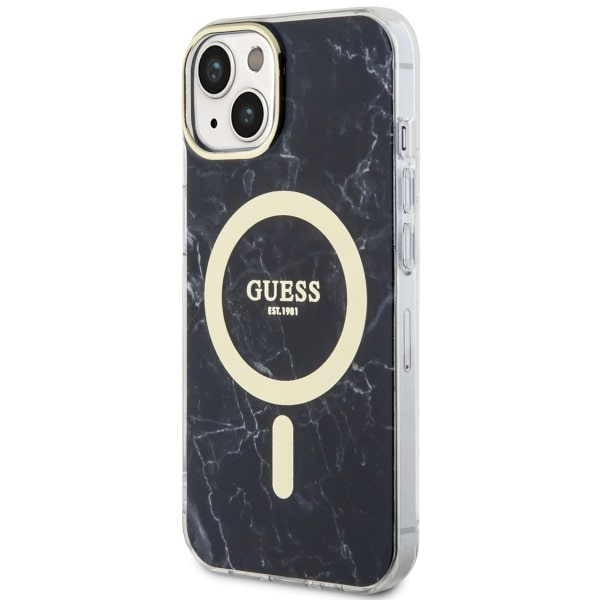 Kryt Guess GUHMP14MPCUMAK Apple iPhone 14 Plus / 15 Plus black hardcase Marble MagSafe