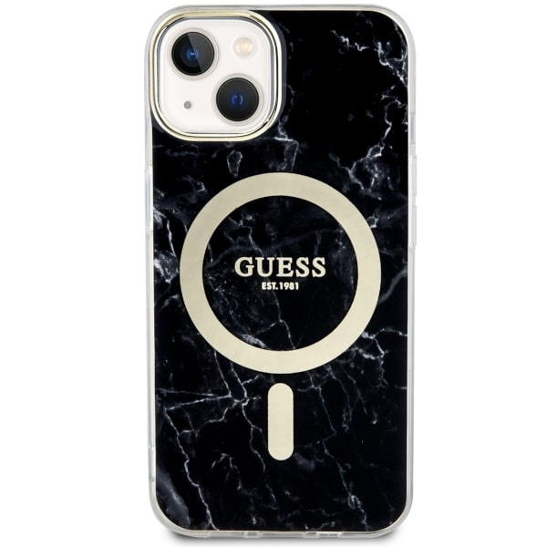 Kryt Guess GUHMP14MPCUMAK Apple iPhone 14 Plus / 15 Plus black hardcase Marble MagSafe