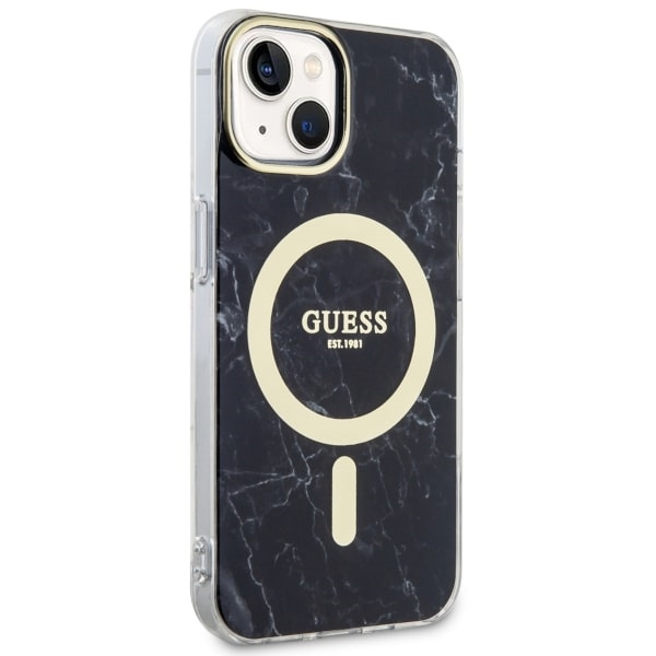 Kryt Guess GUHMP14MPCUMAK Apple iPhone 14 Plus / 15 Plus black hardcase Marble MagSafe