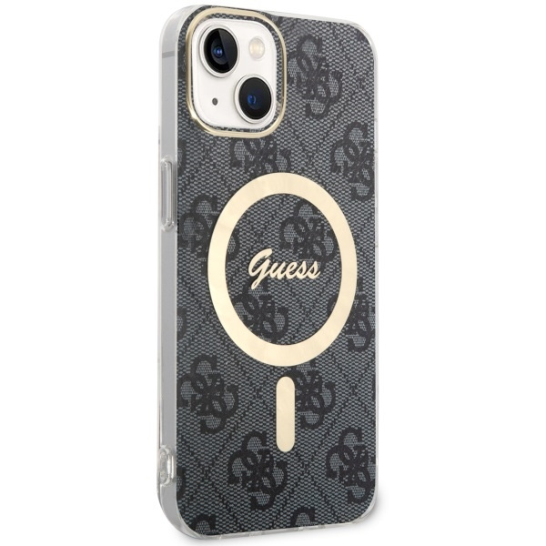 Kryt Guess GUHMP14SH4STK Apple iPhone 14 black hardcase 4G MagSafe