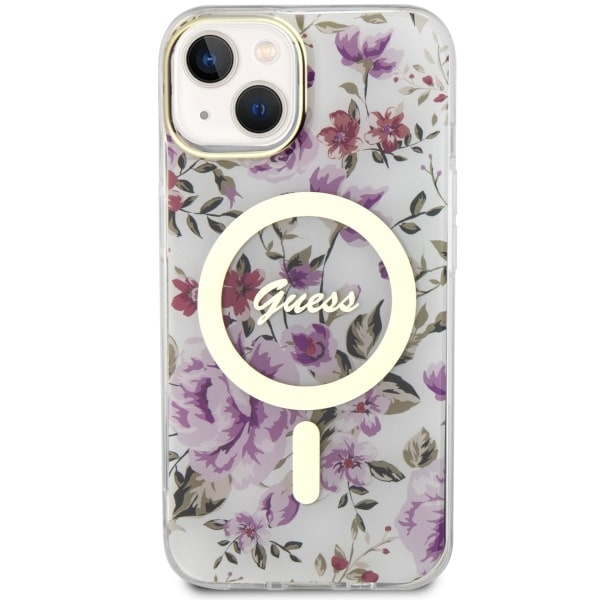 Kryt Guess GUHMP14SHCFWST Apple iPhone 14 transparent hardcase Flower MagSafe