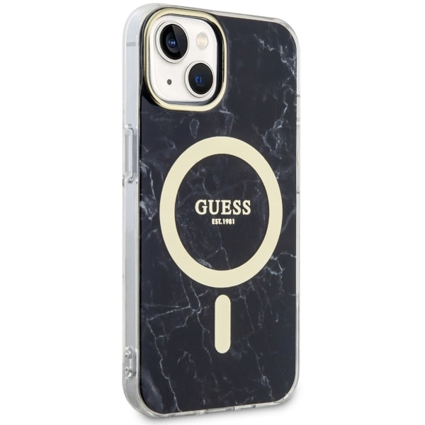 Kryt Guess GUHMP14SPCUMAK Apple iPhone 14 black hardcase Marble MagSafe