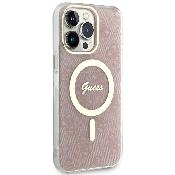 Kryt Guess GUHMP14XH4STP Apple iPhone 14 Pro Max pink hardcase 4G MagSafe