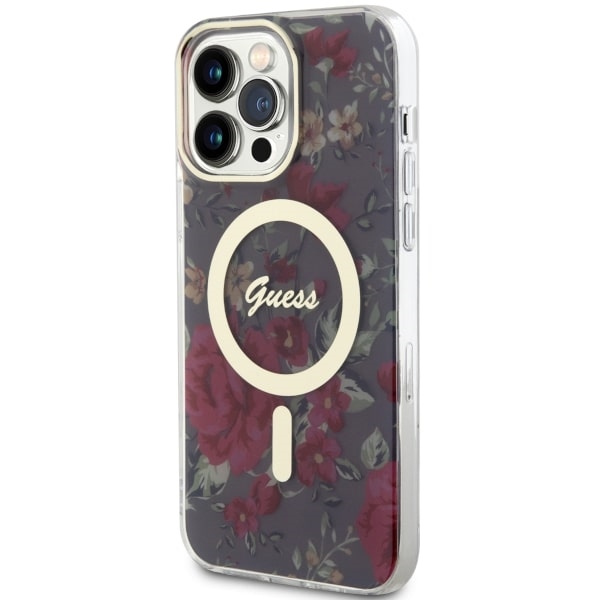 Kryt Guess GUHMP14XHCFWSA Apple iPhone 14 Pro Max khaki hardcase Flower MagSafe