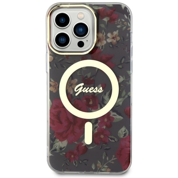Kryt Guess GUHMP14XHCFWSA Apple iPhone 14 Pro Max khaki hardcase Flower MagSafe