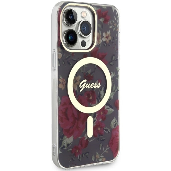 Kryt Guess GUHMP14XHCFWSA Apple iPhone 14 Pro Max khaki hardcase Flower MagSafe