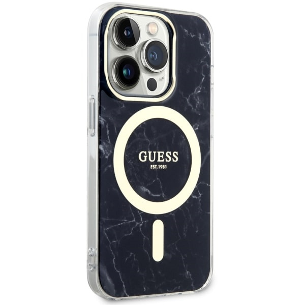 Kryt Guess GUHMP14XPCUMAK Apple iPhone 14 Pro Max black hardcase Marble MagSafe