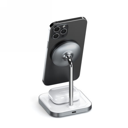 Bezdrátová nabíječka Satechi Magnetic Wireless Charger MagSafe 2in1 (space gray)