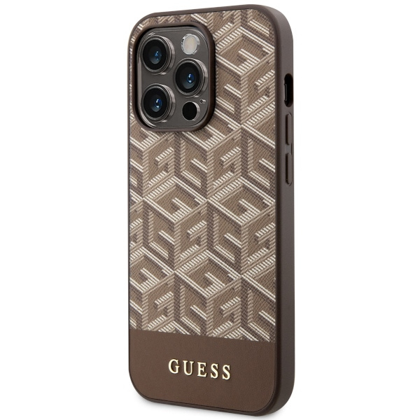 Kryt Guess GUHMP14LHGCFSEW Apple iPhone 14 Pro brown hard case GCube Stripes MagSafe
