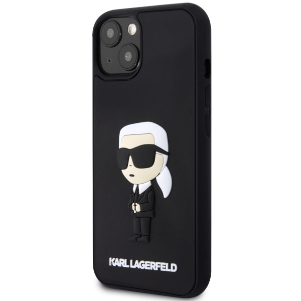 Kryt Karl Lagerfeld KLHCP14M3DRKINK Apple iPhone 14 Plus / 15 Plus black hardcase Rubber Ikonik 3D
