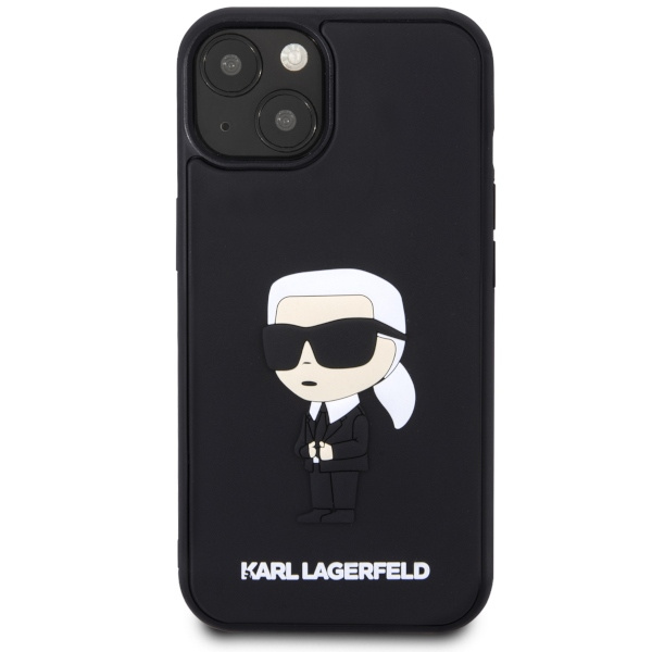 Kryt Karl Lagerfeld KLHCP14M3DRKINK Apple iPhone 14 Plus / 15 Plus black hardcase Rubber Ikonik 3D