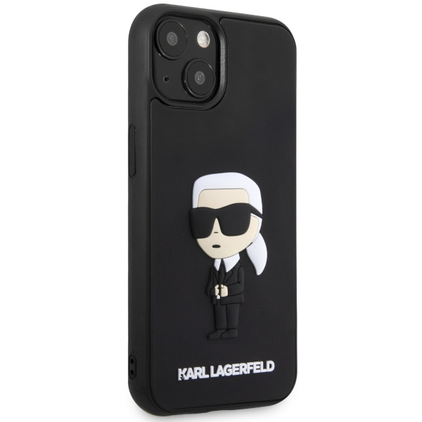 Kryt Karl Lagerfeld KLHCP14M3DRKINK Apple iPhone 14 Plus / 15 Plus black hardcase Rubber Ikonik 3D