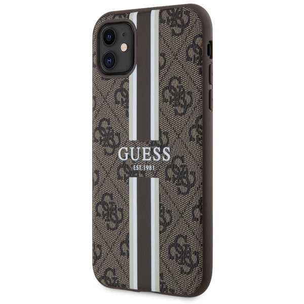 Kryt Guess GUHMN61P4RPSW Apple iPhone 11/XR brown hardcase 4G Printed Stripes MagSafe
