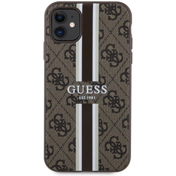 Kryt Guess GUHMN61P4RPSW Apple iPhone 11/XR brown hardcase 4G Printed Stripes MagSafe