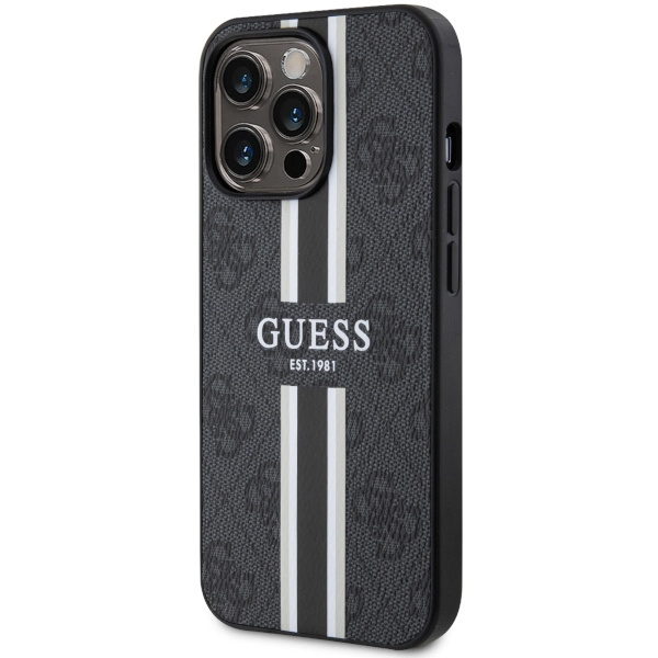 Kryt Guess GUHMP13LP4RPSK Apple iPhone 13/13 Pro black hardcase 4G Printed Stripes MagSafe