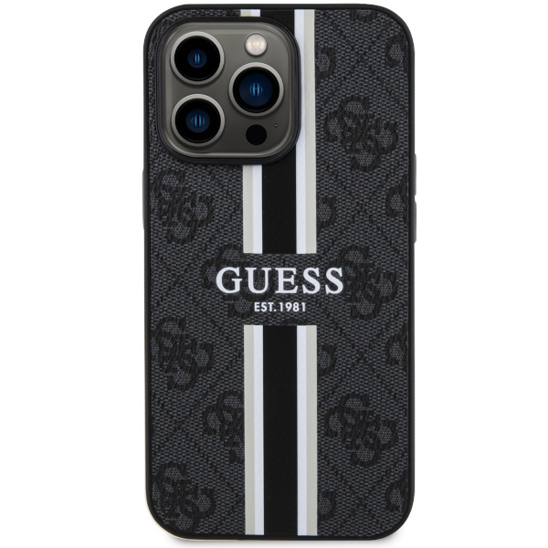 Kryt Guess GUHMP13LP4RPSK Apple iPhone 13/13 Pro black hardcase 4G Printed Stripes MagSafe