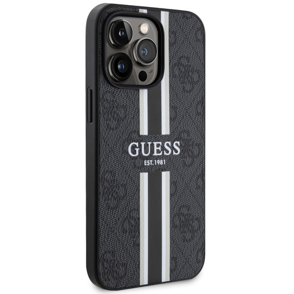 Kryt Guess GUHMP13LP4RPSK Apple iPhone 13/13 Pro black hardcase 4G Printed Stripes MagSafe