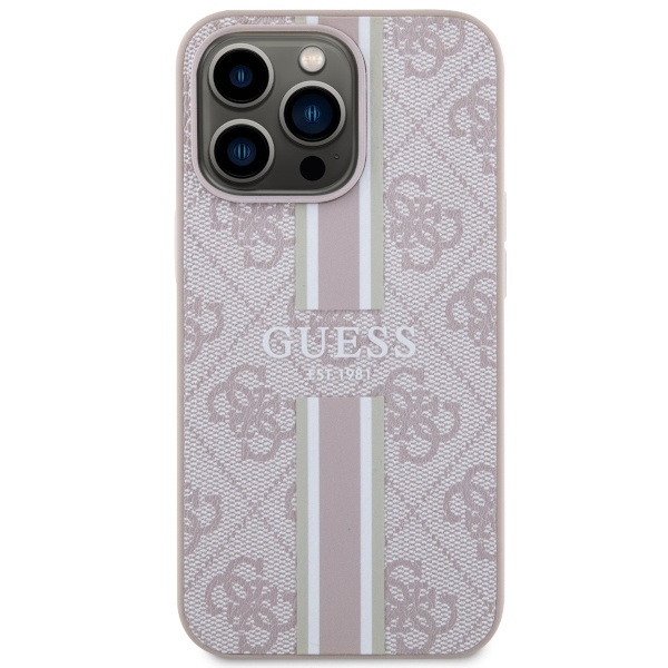 Kryt Guess GUHMP13LP4RPSP Apple iPhone 13/13 Pro pink hardcase 4G Printed Stripes MagSafe