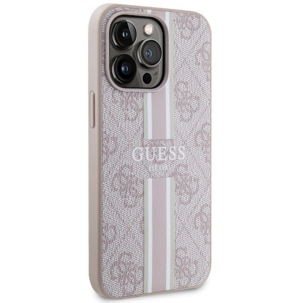 Kryt Guess GUHMP13LP4RPSP Apple iPhone 13/13 Pro pink hardcase 4G Printed Stripes MagSafe