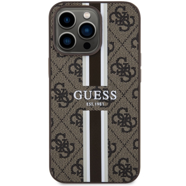 Kryt Guess GUHMP13LP4RPSW Apple iPhone 13/13 Pro brown hardcase 4G Printed Stripes MagSafe