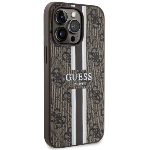 Kryt Guess GUHMP13LP4RPSW Apple iPhone 13/13 Pro brown hardcase 4G Printed Stripes MagSafe