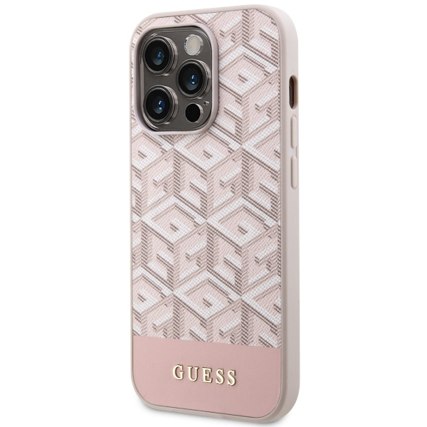 Kryt Guess GUHMP14LHGCFSEP Apple iPhone 14 Pro pink hard case GCube Stripes MagSafe