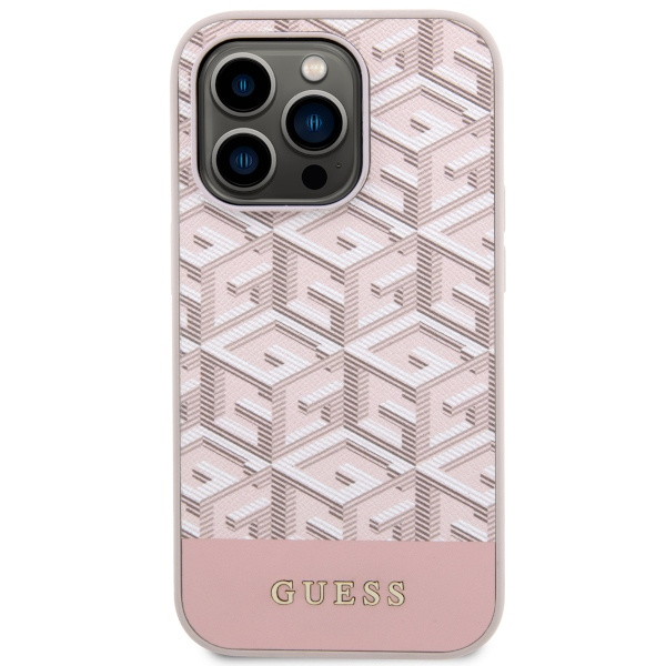 Kryt Guess GUHMP14LHGCFSEP Apple iPhone 14 Pro pink hard case GCube Stripes MagSafe