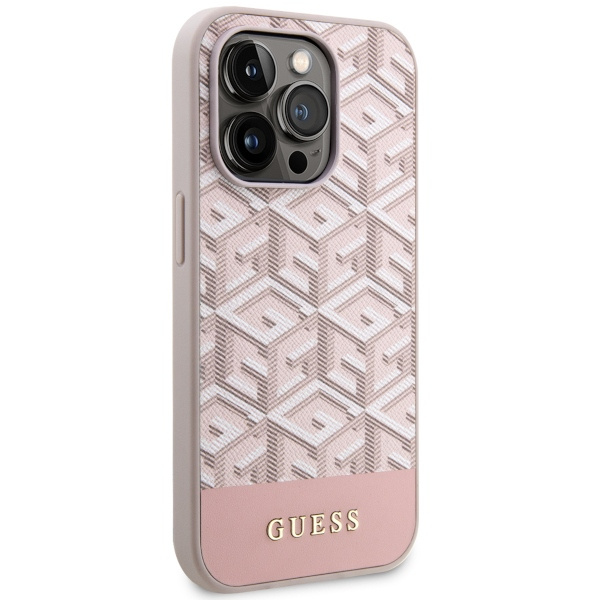 Kryt Guess GUHMP14LHGCFSEP Apple iPhone 14 Pro pink hard case GCube Stripes MagSafe