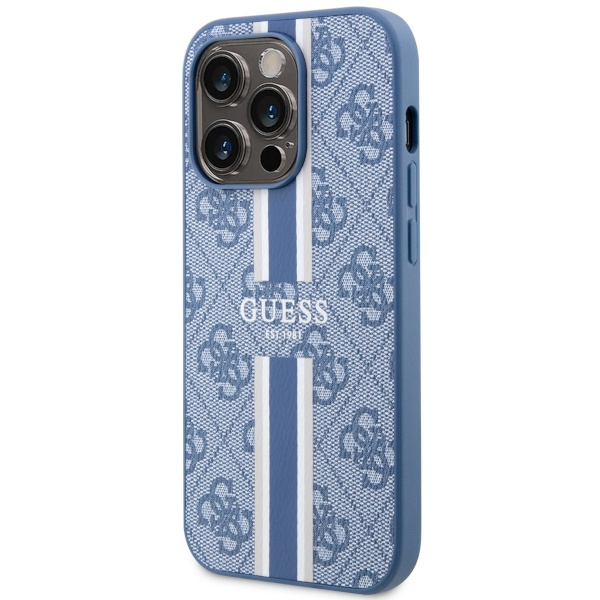 Kryt Guess GUHMP14LP4RPSB Apple iPhone 14 Pro blue hardcase 4G Printed Stripes MagSafe