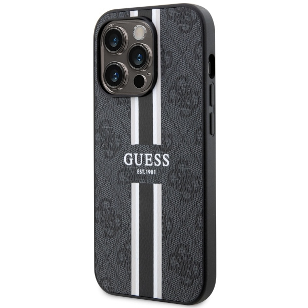 Kryt Guess GUHMP14LP4RPSK Apple iPhone 14 Pro black hardcase 4G Printed Stripes MagSafe