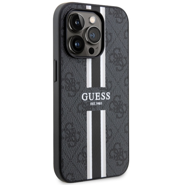 Kryt Guess GUHMP14LP4RPSK Apple iPhone 14 Pro black hardcase 4G Printed Stripes MagSafe
