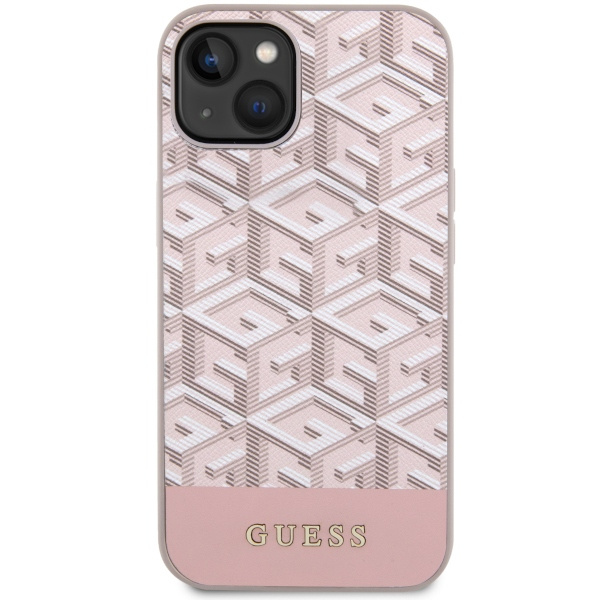 Kryt Guess GUHMP14MHGCFSEP Apple iPhone 14 Plus / 15 Plus pink hard case GCube Stripes MagSafe